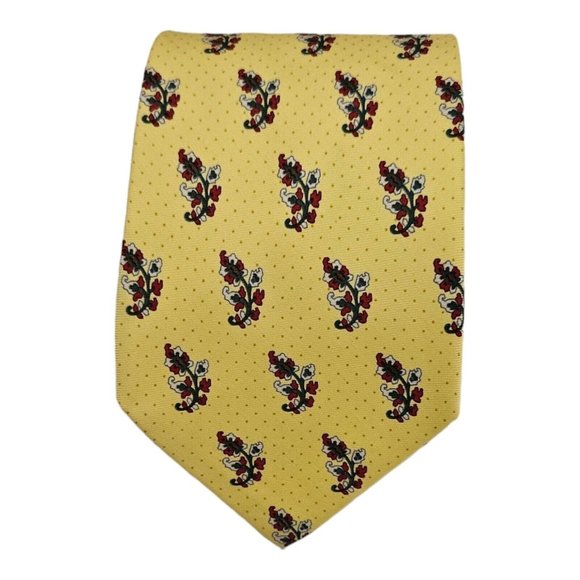 NWOT ETRO Yellow Floral Silk Tie ITALY 57